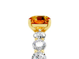 Yellow gold Cushion Cut Citrine Prong Setting with Side Stones on a Pave Band_5