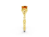 Yellow gold Cushion Cut Citrine Solitaire Celtic Knot Ring with Four-Prong Setting_14