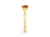 Yellow gold Cushion Cut Citrine Solitaire Engagement Ring with Cathedral Setting and Four-Prong Mount_26