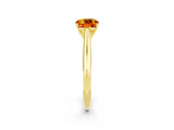 Yellow gold Cushion Cut Citrine Solitaire Engagement Ring with Cathedral Setting and Four-Prong Mount_32