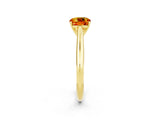 Yellow gold Cushion Cut Citrine Solitaire Engagement Ring with Cathedral Setting and Four-Prong Mount_68