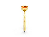 Yellow gold Cushion Cut Citrine Solitaire Engagement Ring with Classic Band and Four-Prong Setting_26