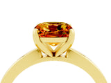 Yellow gold Cushion Cut Citrine Solitaire Engagement Ring with Classic Band and Four-Prong Setting_28