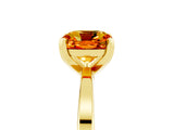 Yellow gold Cushion Cut Citrine Solitaire Engagement Ring with Classic Band and Four-Prong Setting_29