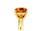 Yellow gold Cushion Cut Citrine Solitaire Engagement Ring with Round Band and Four-Prong Setting_5