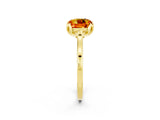 Yellow gold Cushion Cut Citrine Solitaire Ring with Flower Prong Setting and Classic Band_38