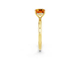 Yellow gold Cushion Cut Citrine Solitaire Ring with Thin Band and Four-Prong Setting_2