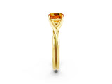 Yellow gold Cushion Cut Citrine Solitaire Twist Band Prong Setting Ring_50