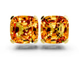 Yellow gold Cushion Cut Citrine Stud Earrings_18