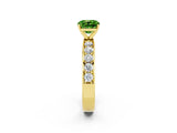 Yellow gold Cushion Cut Cut Channel Set Diamond Engagement Ring with Four-Prong Setting_2