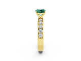 Yellow gold Cushion Cut Cut Channel Set Diamond Engagement Ring with Four-Prong Setting_2