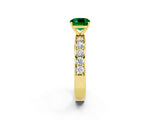 Yellow gold Cushion Cut Cut Channel Set Diamond Engagement Ring with Four-Prong Setting_2