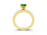 Yellow gold Cushion Cut Cut Channel Set Diamond Engagement Ring with Four-Prong Setting_3