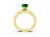 Yellow gold Cushion Cut Cut Channel Set Diamond Engagement Ring with Four-Prong Setting_3