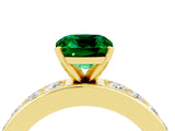 Yellow gold Cushion Cut Cut Channel Set Diamond Engagement Ring with Four-Prong Setting_4
