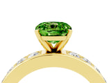 Yellow gold Cushion Cut Cut Channel Set Diamond Engagement Ring with Four-Prong Setting_4