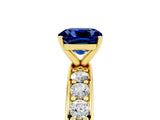 Yellow gold Cushion Cut Cut Channel Set Diamond Engagement Ring with Four-Prong Setting_5