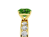Yellow gold Cushion Cut Cut Channel Set Diamond Engagement Ring with Four-Prong Setting_5