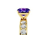 Yellow gold Cushion Cut Cut Channel Set Diamond Engagement Ring with Four-Prong Setting_5