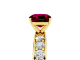 Yellow gold Cushion Cut Cut Channel Set Diamond Engagement Ring with Four-Prong Setting_5