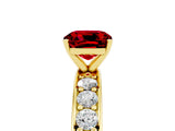 Yellow gold Cushion Cut Cut Channel Set Diamond Engagement Ring with Four-Prong Setting_5