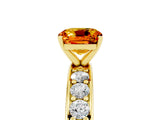 Yellow gold Cushion Cut Cut Channel Set Diamond Engagement Ring with Four-Prong Setting_5