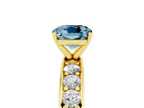 Yellow gold Cushion Cut Cut Channel Set Diamond Engagement Ring with Four-Prong Setting_5