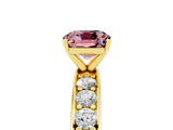 Yellow gold Cushion Cut Cut Channel Set Diamond Engagement Ring with Four-Prong Setting_5