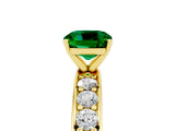 Yellow gold Cushion Cut Cut Channel Set Diamond Engagement Ring with Four-Prong Setting_5