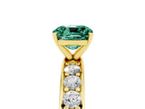 Yellow gold Cushion Cut Cut Channel Set Diamond Engagement Ring with Four-Prong Setting_5