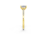 Yellow gold Cushion Cut Cut Channel Set Solitaire Engagement Ring with Four-Prong Setting_14
