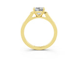 Yellow gold Cushion Cut Cut Channel Set Solitaire Engagement Ring with Four-Prong Setting_15