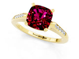 Yellow gold Cushion Cut Cut Channel Set Solitaire Engagement Ring with Four-Prong Setting_1