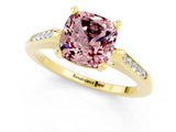 Yellow gold Cushion Cut Cut Channel Set Solitaire Engagement Ring with Four-Prong Setting_1