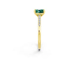 Yellow gold Cushion Cut Cut Channel Set Solitaire Engagement Ring with Four-Prong Setting_2