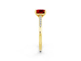Yellow gold Cushion Cut Cut Channel Set Solitaire Engagement Ring with Four-Prong Setting_2