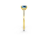 Yellow gold Cushion Cut Cut Channel Set Solitaire Engagement Ring with Four-Prong Setting_2