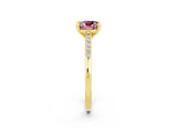 Yellow gold Cushion Cut Cut Channel Set Solitaire Engagement Ring with Four-Prong Setting_2