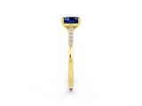 Yellow gold Cushion Cut Cut Channel Set Solitaire Engagement Ring with Four-Prong Setting_2