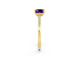 Yellow gold Cushion Cut Cut Channel Set Solitaire Engagement Ring with Four-Prong Setting_2