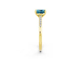 Yellow gold Cushion Cut Cut Channel Set Solitaire Engagement Ring with Four-Prong Setting_2