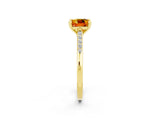 Yellow gold Cushion Cut Cut Channel Set Solitaire Engagement Ring with Four-Prong Setting_2