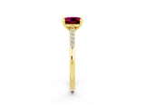 Yellow gold Cushion Cut Cut Channel Set Solitaire Engagement Ring with Four-Prong Setting_2