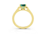 Yellow gold Cushion Cut Cut Channel Set Solitaire Engagement Ring with Four-Prong Setting_3