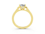 Yellow gold Cushion Cut Cut Channel Set Solitaire Engagement Ring with Four-Prong Setting_3