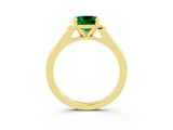 Yellow gold Cushion Cut Cut Channel Set Solitaire Engagement Ring with Four-Prong Setting_3