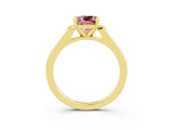 Yellow gold Cushion Cut Cut Channel Set Solitaire Engagement Ring with Four-Prong Setting_3
