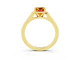 Yellow gold Cushion Cut Cut Channel Set Solitaire Engagement Ring with Four-Prong Setting_3