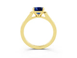 Yellow gold Cushion Cut Cut Channel Set Solitaire Engagement Ring with Four-Prong Setting_3