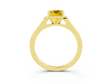 Yellow gold Cushion Cut Cut Channel Set Solitaire Engagement Ring with Four-Prong Setting_3